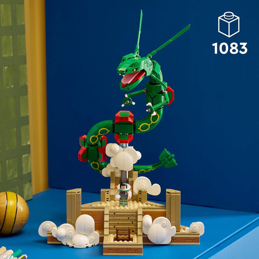 LEGO Pokémon Rayquaza – Kit de Montagem Estilo Anime para Adultos, inclui Figura de Dragão, Minifigura da Treinadora Zinnia e Ultra Ball – Decoração DIY para Quarto ou Prateleira – Ideia de Presente Colecionável para Gamers – 72168