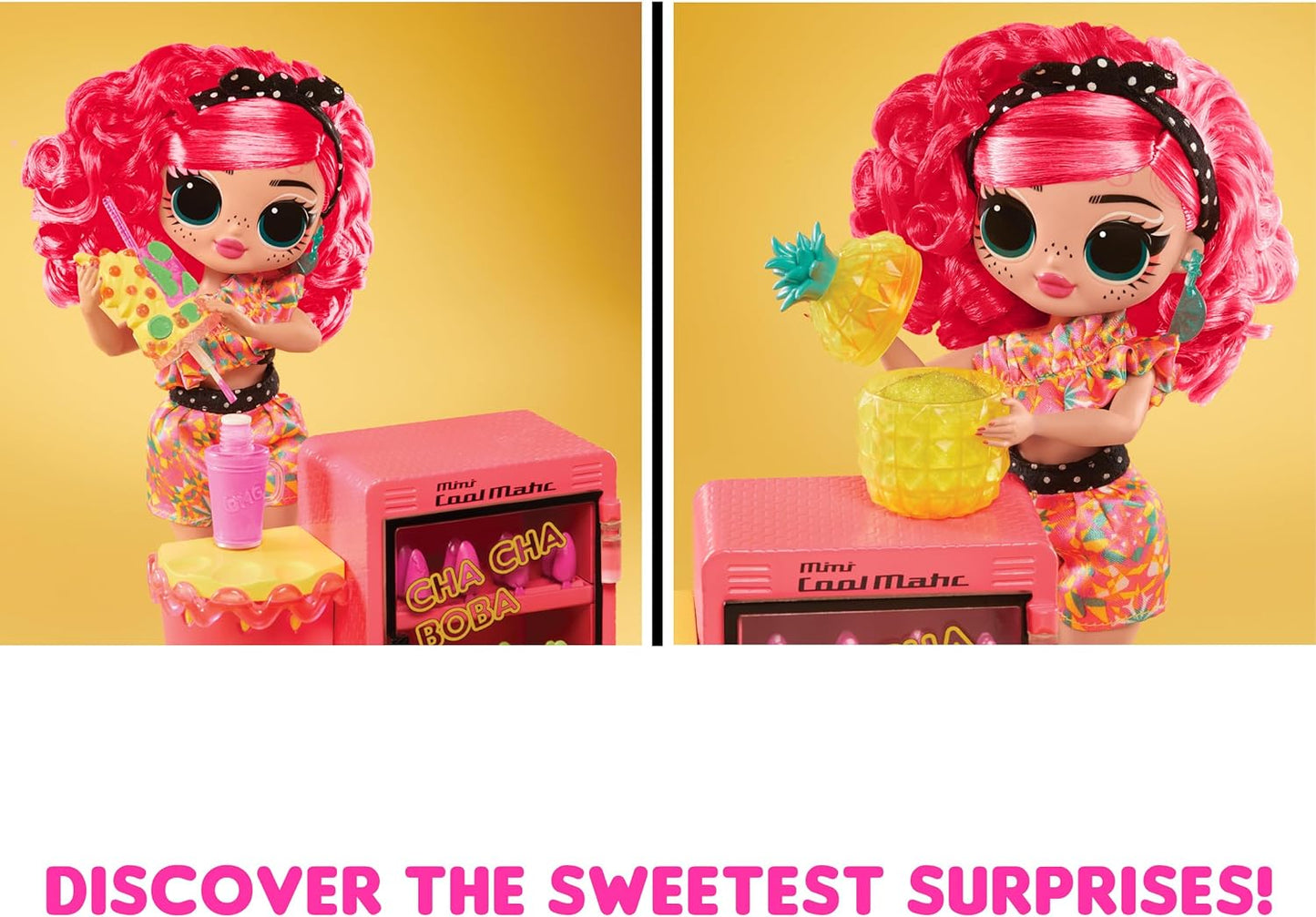 LOL Surprise OMG Sweet Nails - Pinky Pops Fruit Shop - Com 15 surpresas, incluindo esmalte de verdade, unhas prensadas, folhas de adesivos, glitter, 1 boneca fashion e muito mais - ótimo para crianças a partir de 4 anos