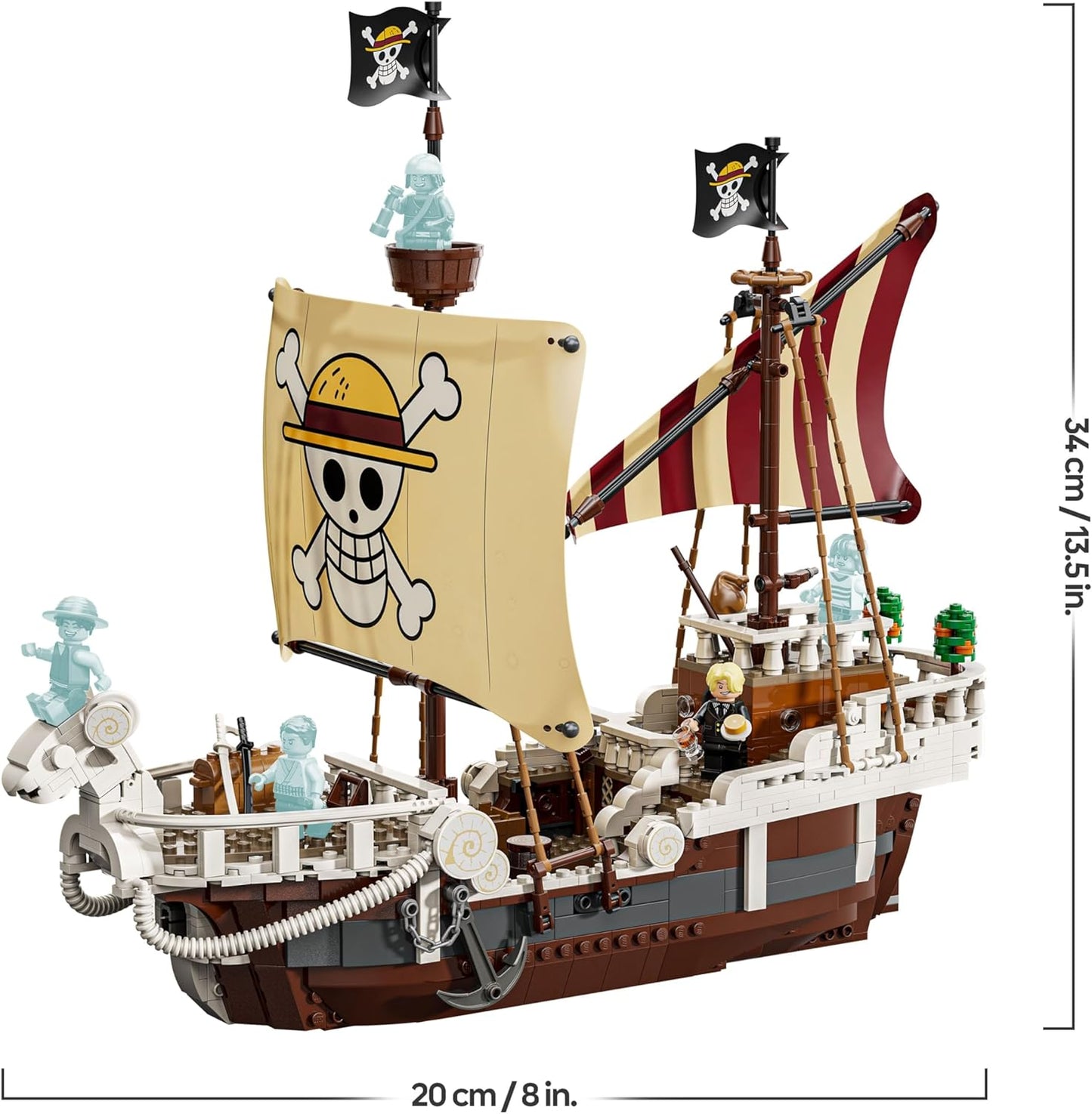 LEGO ONE PIECE O Navio Pirata Going Merry - Brinquedo e Modelo de Barco para Brincar e Exibir com 5 Minifiguras, incluindo Luffy, Zoro e Nami - Presente de Anime para Meninos, Meninas e Fãs a partir de 10 Anos - 75639