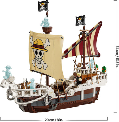 LEGO ONE PIECE O Navio Pirata Going Merry - Brinquedo e Modelo de Barco para Brincar e Exibir com 5 Minifiguras, incluindo Luffy, Zoro e Nami - Presente de Anime para Meninos, Meninas e Fãs a partir de 10 Anos - 75639