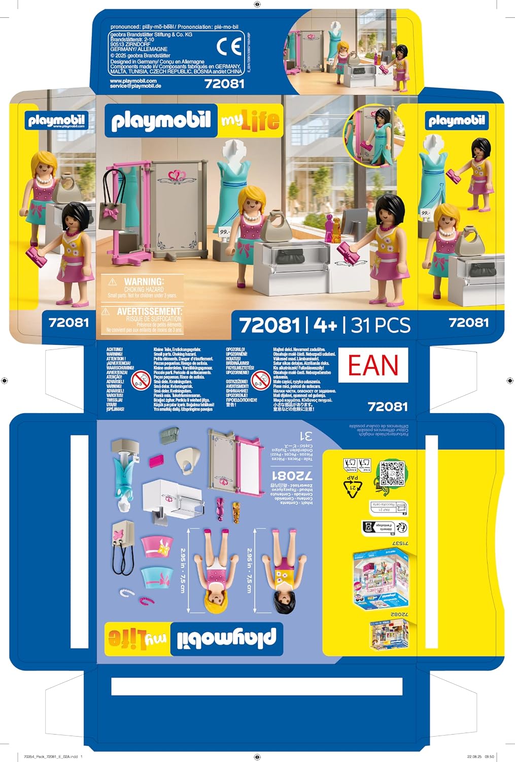 Playmobil MyLife Boutique de Moda, 2 figuras com manequim e balcão de atendimento, estimula a criatividade, brinquedo infantil para crianças a partir de 4 anos, 72081