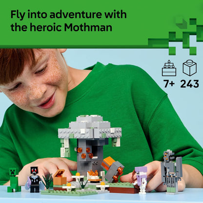 LEGO Minecraft O Jardim Pálido - Brinquedo em Miniatura com Minifigura Rangente e Figuras de Mobs Homem-Mariposa, Creeper e Esqueleto - Presente para Jogadores a partir de 7 Anos - 21586