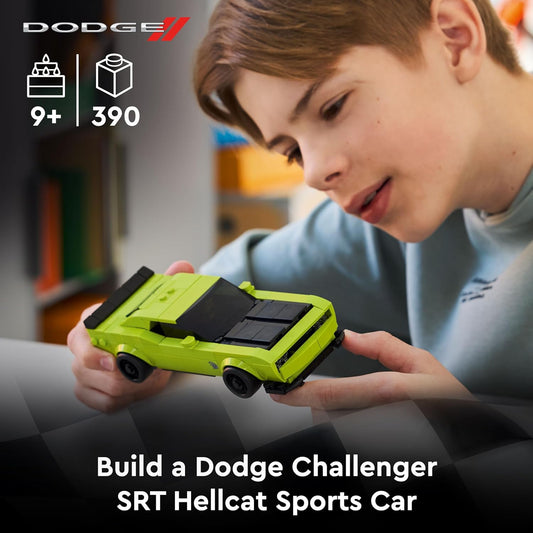 LEGO Speed Champions Dodge Challenger SRT Hellcat Carro Esportivo - Kit de Modelo de Carro com Minifigura de Piloto - Presente de Aniversário para Meninos a partir de 9 Anos - 77237