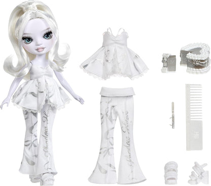 Rainbow High Shadow High Girl's Night - Natasha Zima - Boneca Fashion em tons de cinza de 28 cm, cabelo branco e roupa prateada com acessórios e pente - para colecionadores e crianças a partir de 4 anos