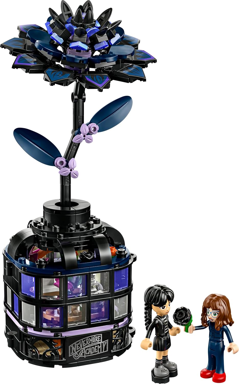 LEGO Wednesday Black Dahlia Flower Toy - Modelo que abre para brincar e exibir, com 2 mini bonecas e acessórios - Presente para meninas e meninos a partir de 9 anos e fãs da série de TV - 76784