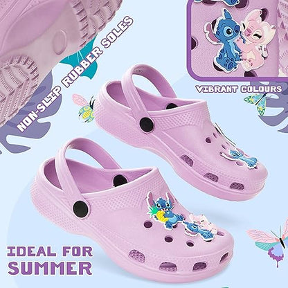 Disney Tamancos Girls com pingentes de borracha removíveis - Presentes para meninas