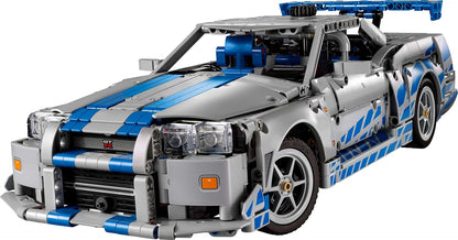 LEGO Kit de modelo de carro Technic 2 Velozes e Furiosos Nissan Skyline GT-R (R34) para adultos - inclui função de drift, direção, suspensão e motor de 6 cilindros - Presente colecionável para fãs - 42210