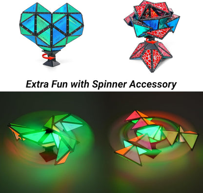 TOSY Pirâmide Magnética de Pedra - 1 Cubo que se Transforma em 1 Bilhão de Formas (Coelho, Cesta de Ovos, Flores, Coração), Presente de Páscoa/Aniversário, 12 peças, 243 Ímãs, Design Holográfico, Quebra-Cabeça/Brinquedo STEM