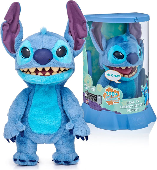 UAU! COISAS: Fantoche Disney Stitch com Efeitos Reais - Pelúcia Animatrônica de 45 cm, Mais de 100 Combinações de Ação e Som, Visual, Sensação e Som Realistas! 1ª Edição, A partir de 6 Anos