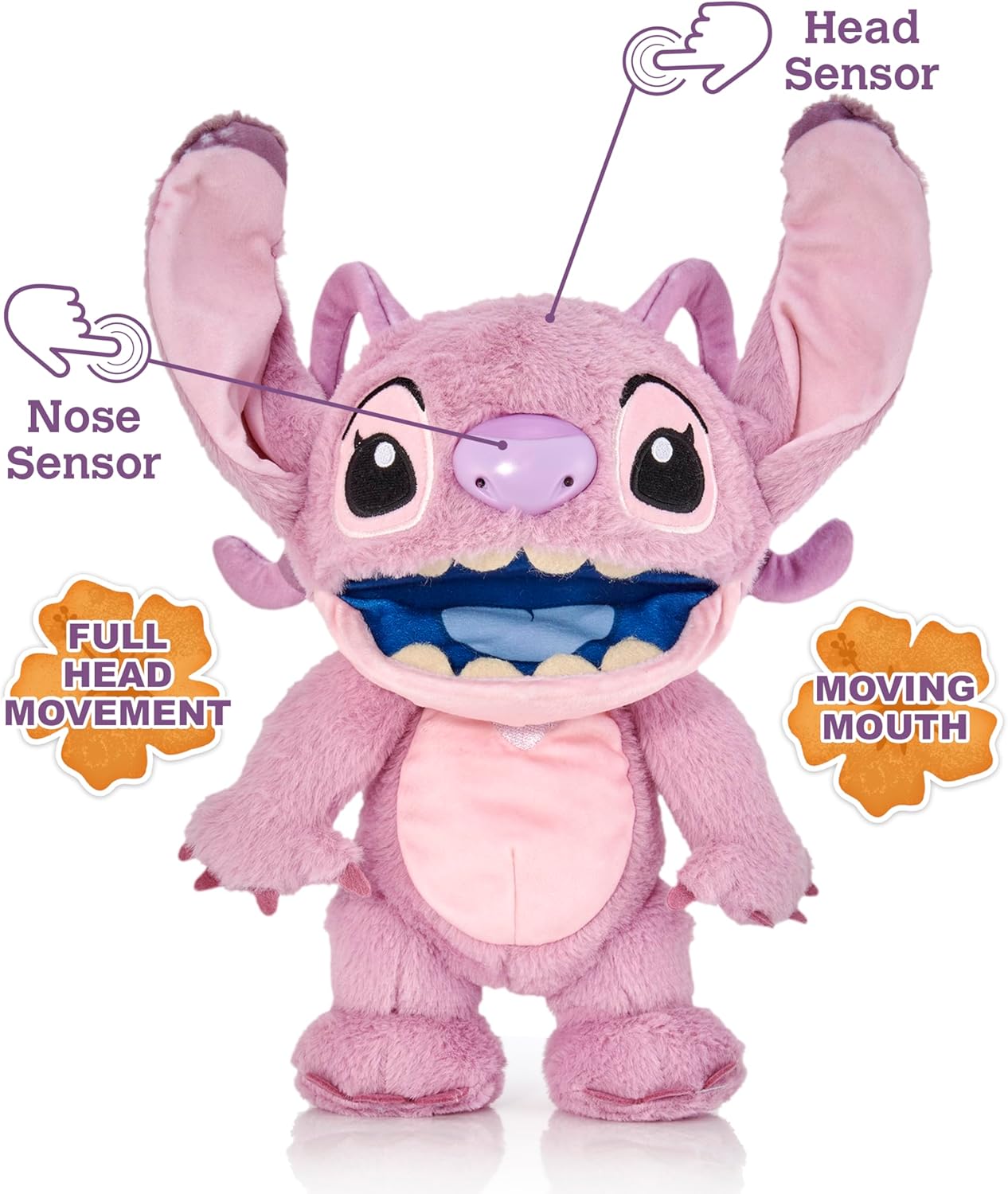WOW! STUFF Disney Chatty Stitch Deluxe, Puppetronic Stitch, Marionete Animatrônica, Mais de 50 combinações de ação e som, 30 cm/12 polegadas de altura, Idades de 6 a adulto, Azul