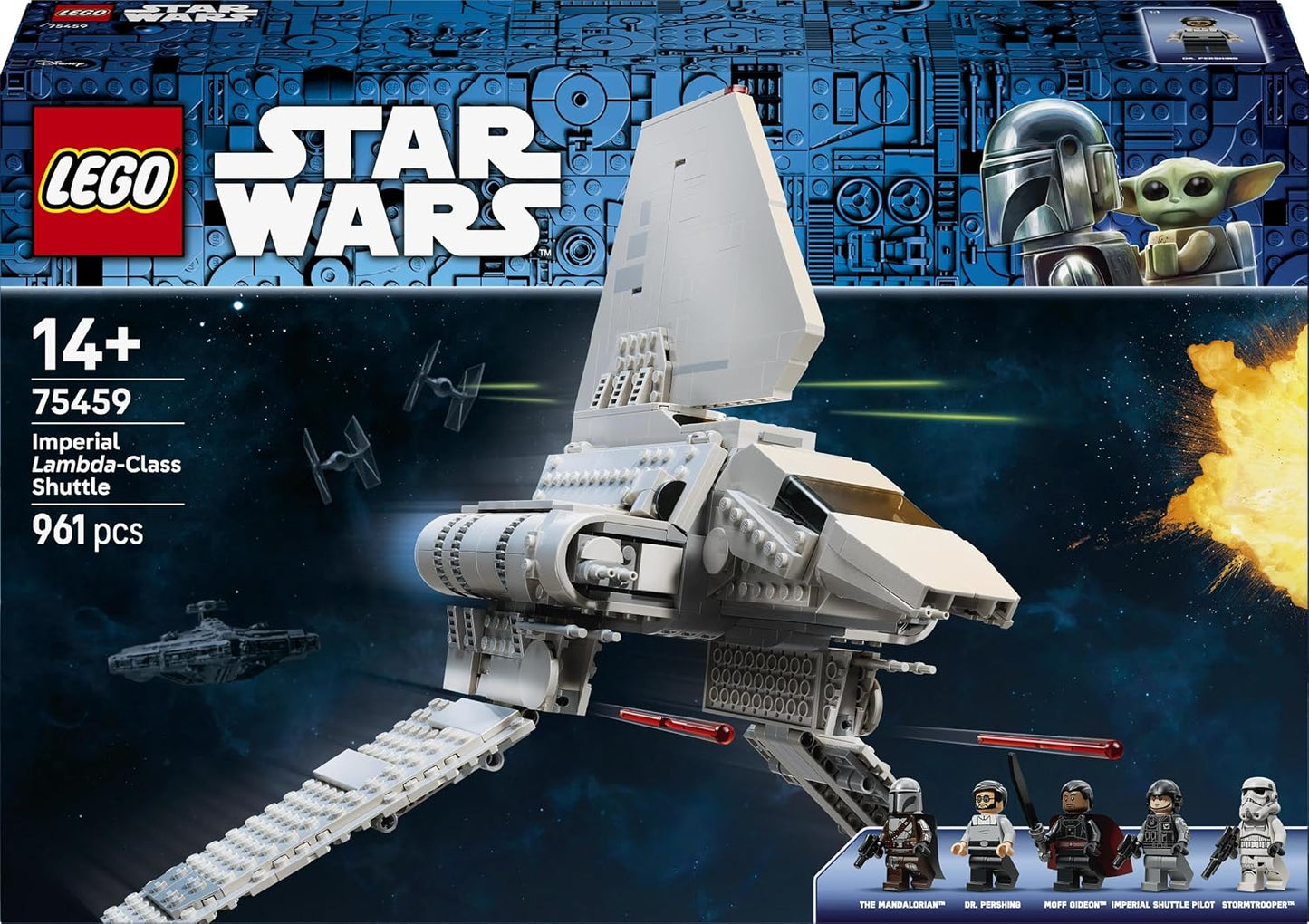 LEGO Kit de Modelo Star Wars 75459 Imperial Lambda-Class Shuttle – Inclui 5 minifiguras, incluindo Moff Gideon com o Sabre Sombrio – Presente para adolescentes a partir de 14 anos e fãs adultos de The Mandalorian
