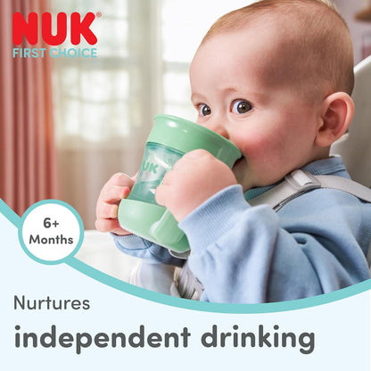 NUK Copo de Treinamento Mini Magic Cup Night | 6+ Meses | 160 ml | Borda 360° Antivazamento | Copo para Crianças Pequenas com Alças Antiderrapantes | Brilha no Escuro | Urso | 1 Unidade
