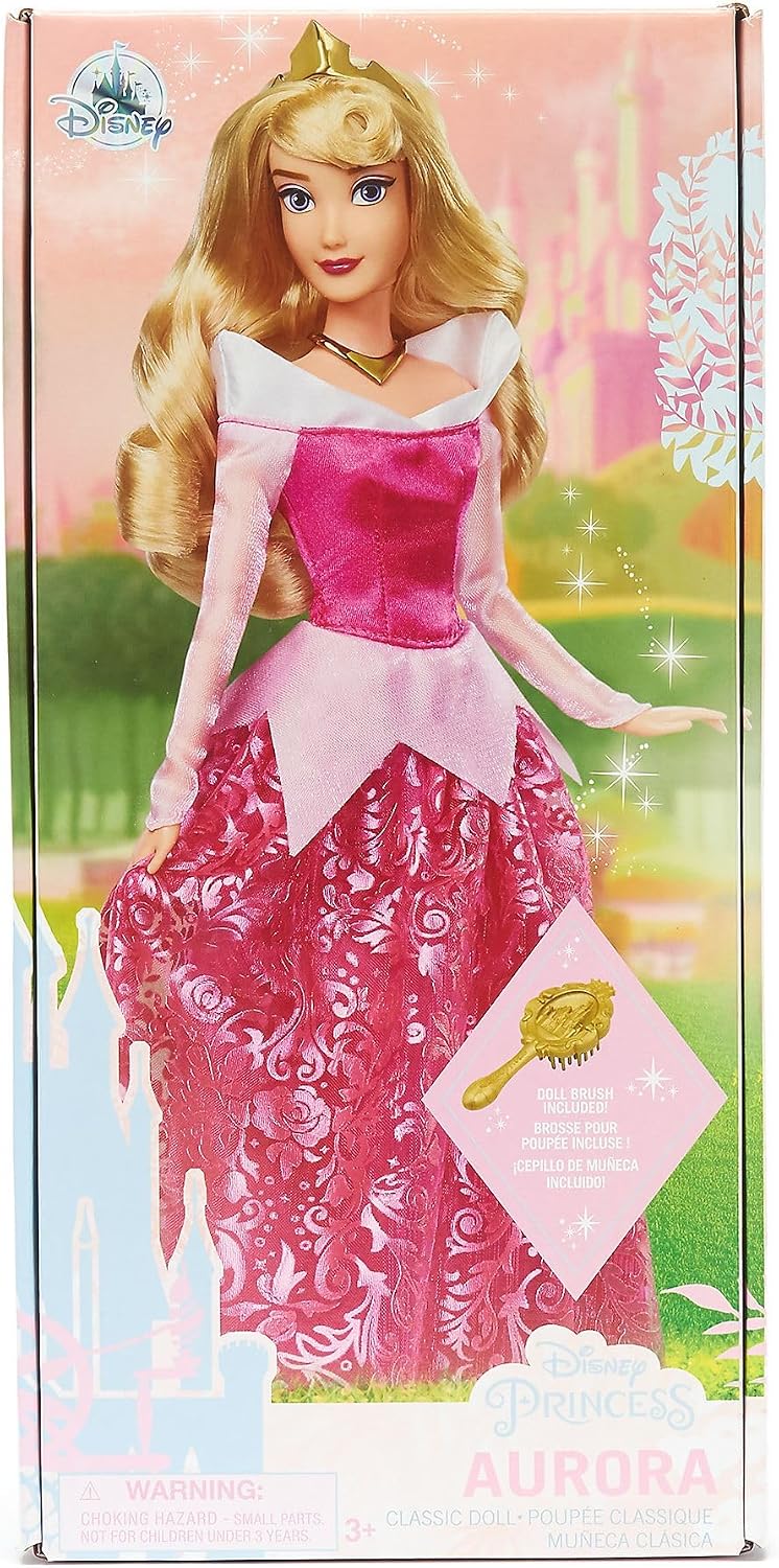 Disney Boneca Clássica Aurora da Store (29 cm) – Princesa de A Bela Adormecida, Vestido Rosa e Articulada