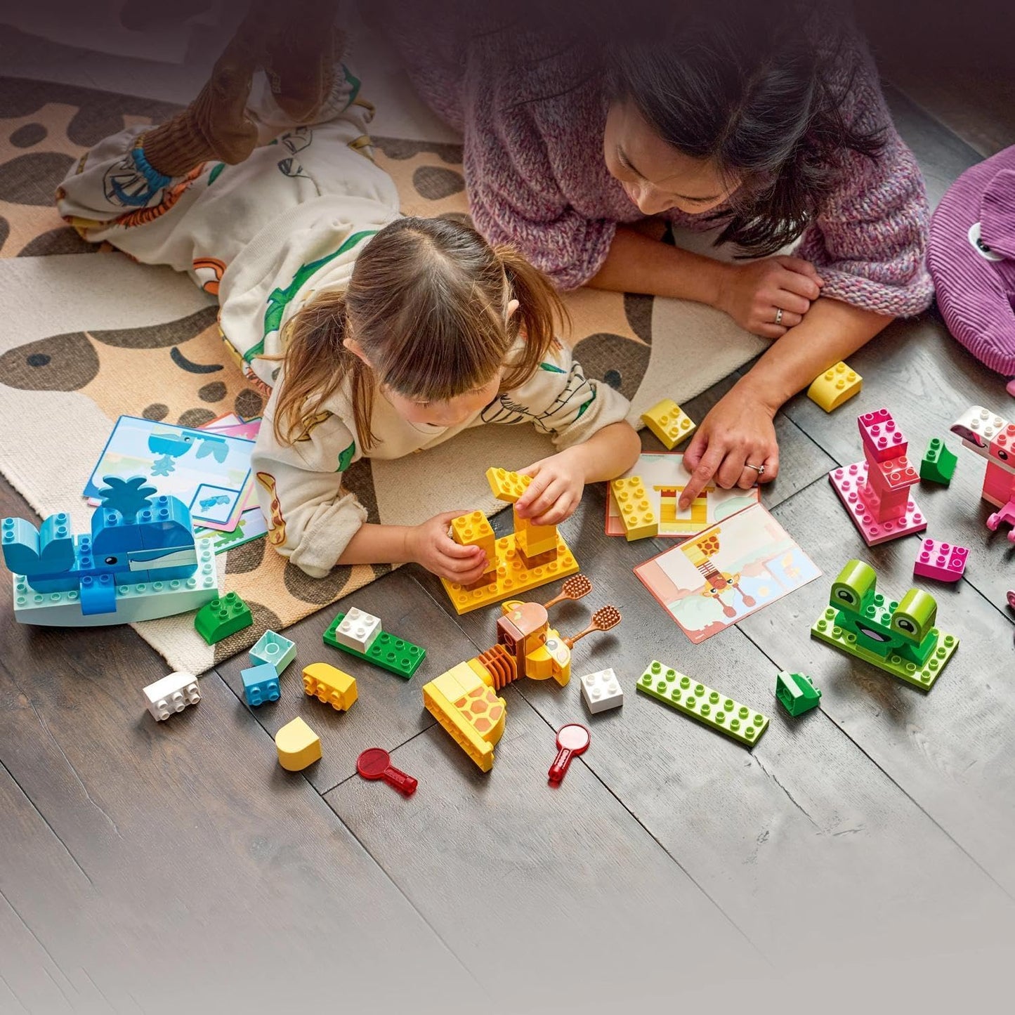 LEGO DUPLO Jogo de Construção de Animais - Brinquedo Educativo de Classificação de Formas e Cores para Crianças - Conjunto Montessori com Figuras e Cartões - Presente de Aniversário para Meninas e Meninos a partir de 3 Anos - 10472