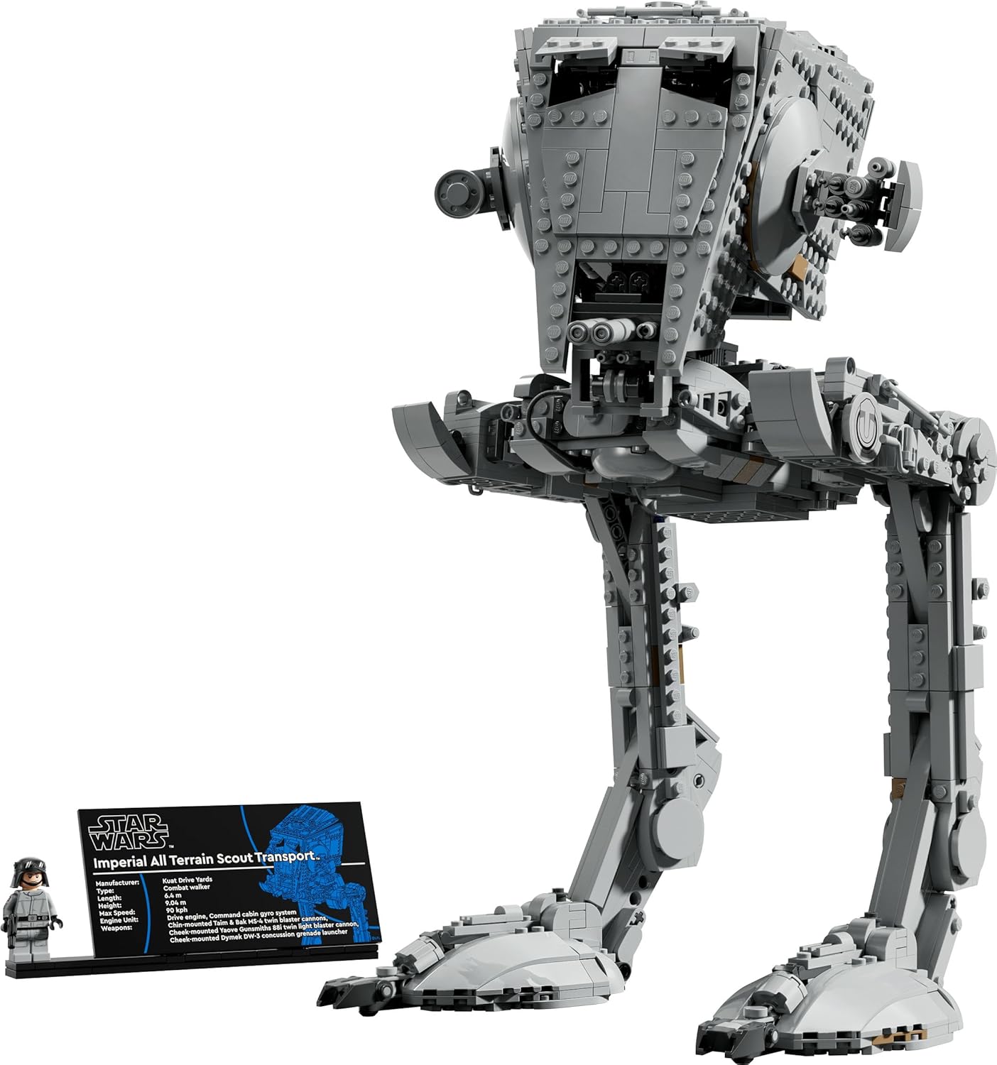 LEGO Star Wars 75417 AT-ST Walker - Kit de Modelo de Exibição UCS para Adultos com Minifigura e Placa Informativa - Presente Colecionável para Fãs