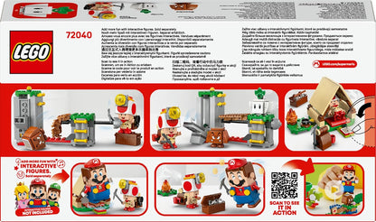LEGO Super Mario Acampamento do Capitão Toad - Brinquedo interativo com 3 figuras, incluindo um Goomba, além de uma barraca e uma ponte que desaba - Presente para gamers a partir de 6 anos - 72040