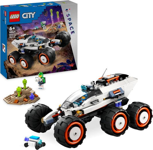 LEGO Conjunto de brinquedos de construção City Space Explorer Rover e Alien Life para meninos, meninas e crianças de 6 anos ou mais com minifiguras de astronautas, robô de brinquedo e figuras de alienígenas para brincadeiras imaginativas, presente