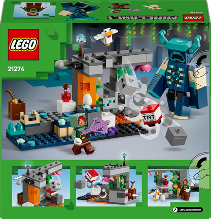 LEGO Minecraft The Warden Encounter - Brinquedo de construção com minifigura do Silent Ranger e figura de monstro articulada - Função TNT para Rockfall - Presente colecionável para meninos de 7 anos ou mais e fãs de jogos - 21274