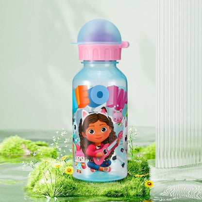 Stor Garrafa de água de 370ml para crianças, ideal para escola, creche e viagens. Feita de material durável, reutilizável e livre de BPA (Gabby's Dollhouse).