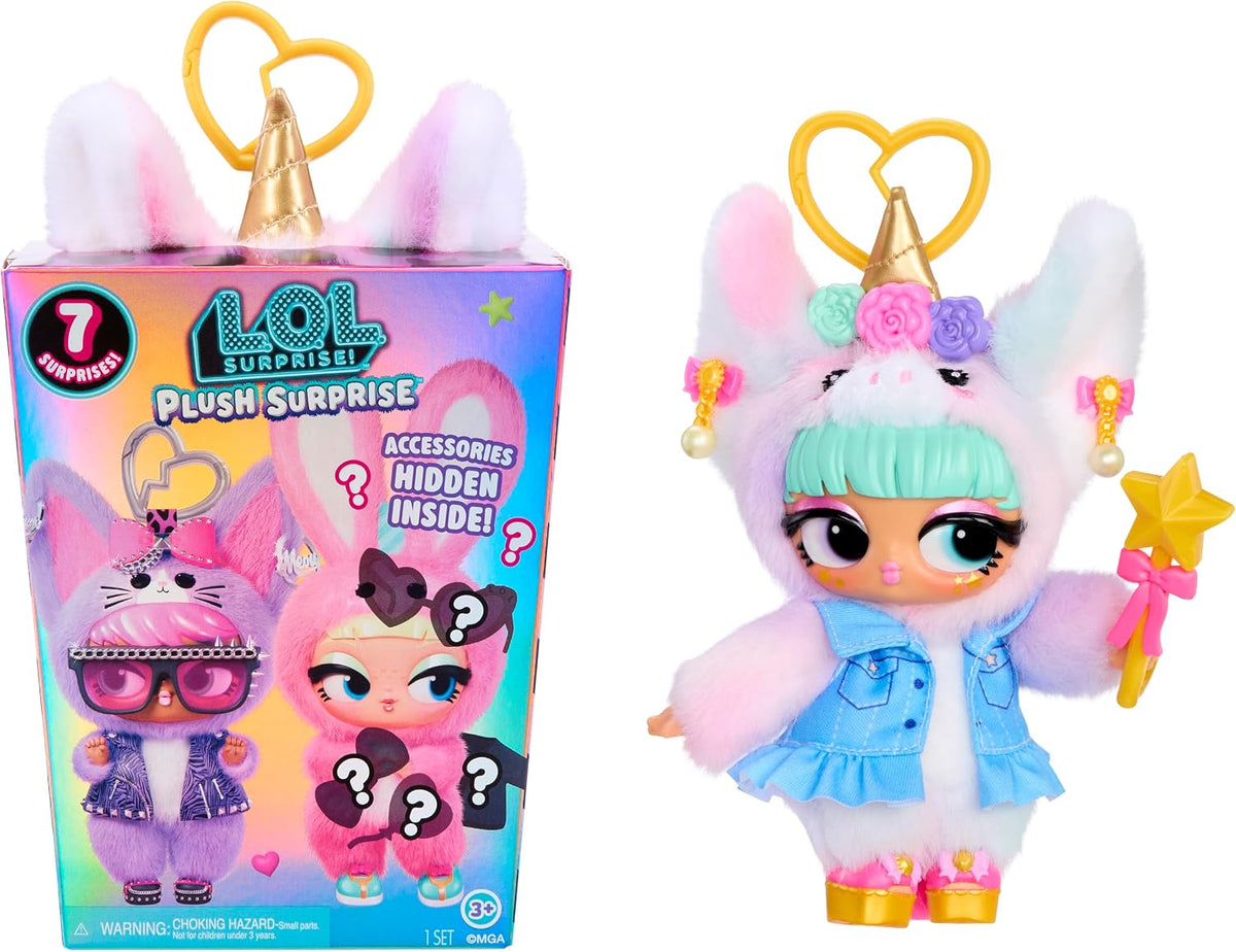 L.O.L. Surprise! Pelúcia  – Inclui 7 itens, pelúcia colecionável com chaveiro, 6 modelos para colecionar, indicado para crianças a partir de 4 anos.