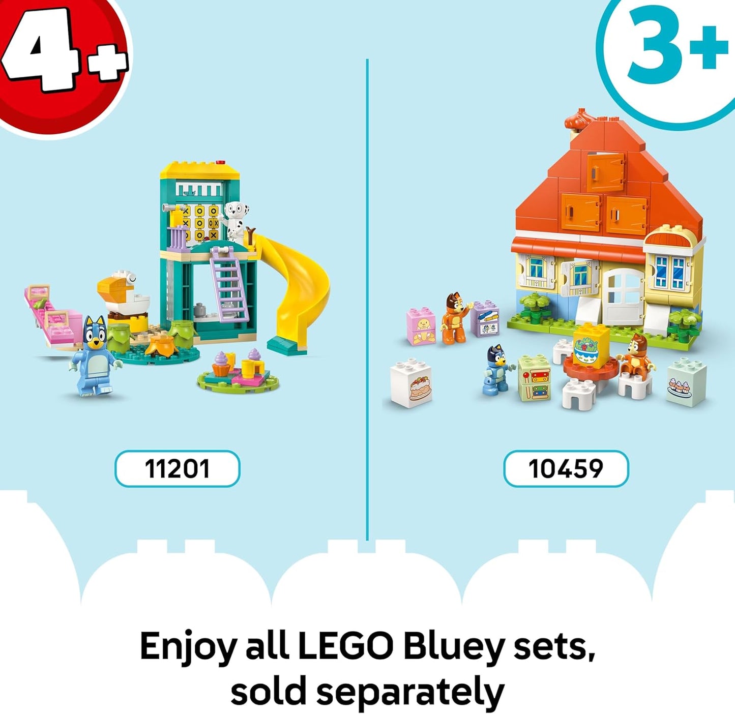 LEGO 10458 DUPLO Bluey: Viagem de Sorvete com Bluey - Brinquedo Educativo de Habilidades Motoras para Crianças, com Carrinho de Brinquedo e Suporte de Sorvete, além de 2 Figuras, incluindo Bandit - Presente para Meninas e Meninos a partir de 2 Anos -