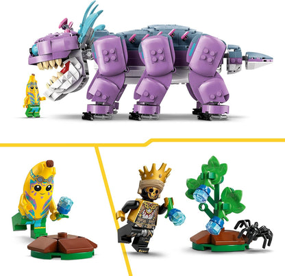 LEGO Brinquedo Fortnite Klombo - Figura de dinossauro para brincar e exibir com minifiguras Oro e Island Peely - Presente para meninos, meninas e fãs de jogos a partir de 10 anos - 77077