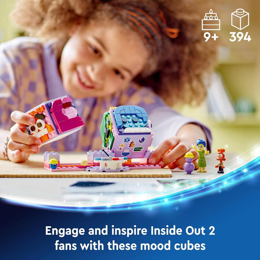 LEGO Disney Pixar Inside Out Juego de 2 cubos de humor, juguete de construcción para niñas y niños de 9 años en adelante, incluye minimuñecas de personajes de películas, regalo divertido para compartir emociones como la alegría 43248
