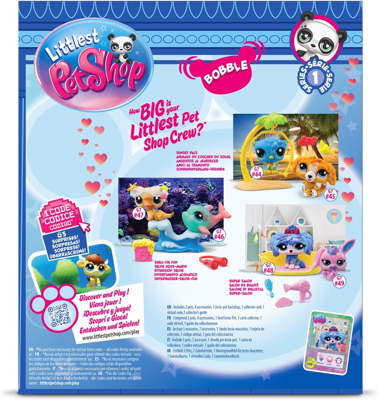 Littlest Pet Shop Petfluencer Super Salão | O conjunto Petfluencer contém 2 mini brinquedos LPS, 4 acessórios, 1 cenário, 1 cartão colecionável e 1 código virtual | Brinquedos colecionáveis para meninas e meninos