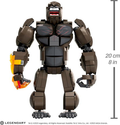 Mega Conjunto de Montar Godzilla x Kong: O Novo Império – Figura de Ação do Kong com 541 Peças e Acessórios, 30 cm de Comprimento, para Colecionadores Adultos