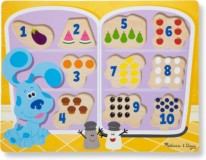 Melissa & Doug As pistas de Blue e você! Quebra-cabeça robusto de madeira - alfabeto