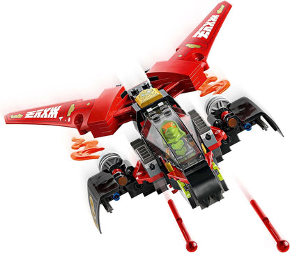 LEGO NINJAGO Veículo de Combate Ninja - Transforma-se em 2 Motos Ninja e um Avião a Jato - 6 Minifiguras incluindo Kai e Cole - Presente de Aniversário Dragons Rising para Meninos a partir de 8 Anos - 71844