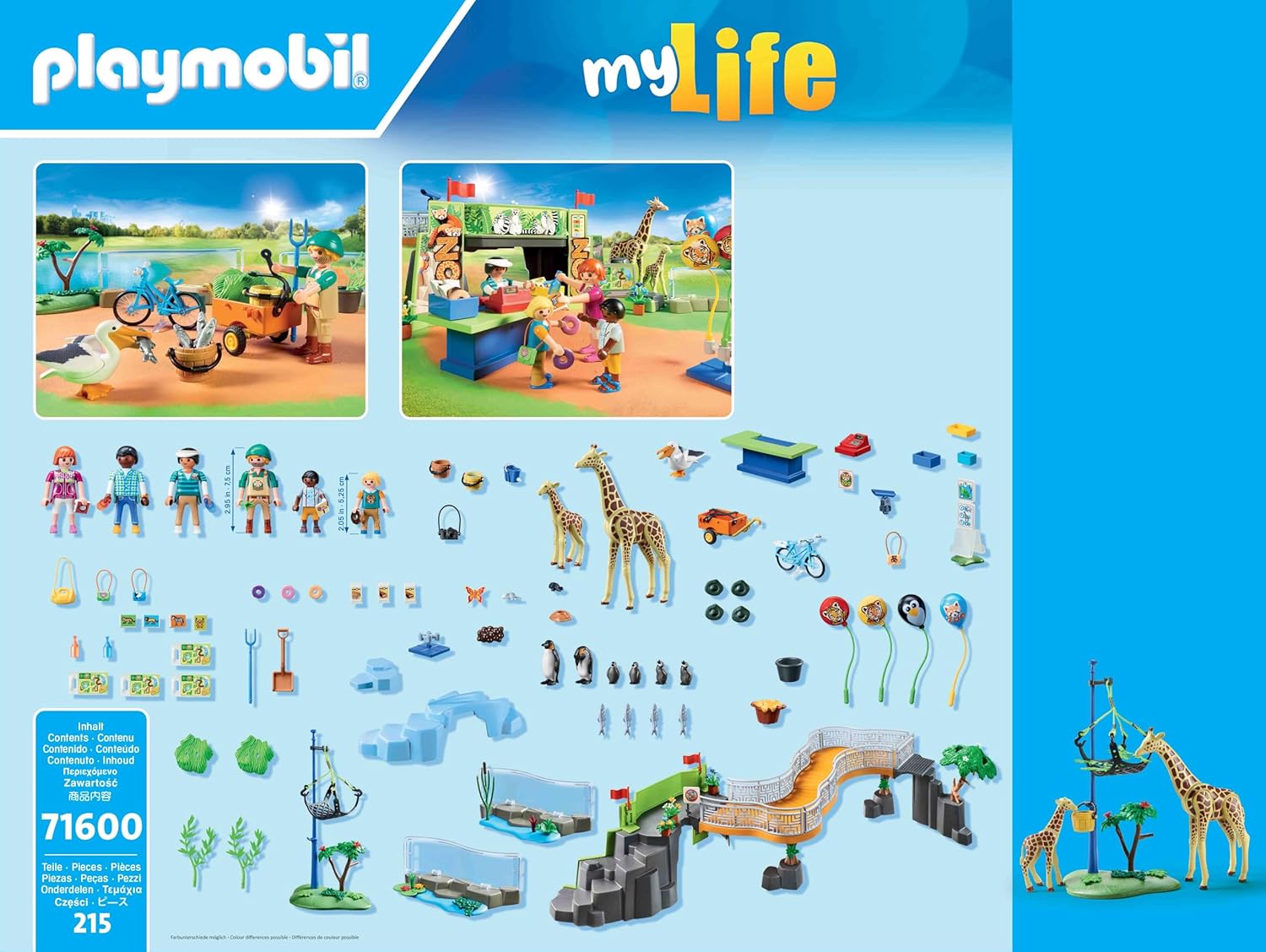 Playmobil 71600 MyLife: Large City Zoo, extenso zoológico com 16 anima