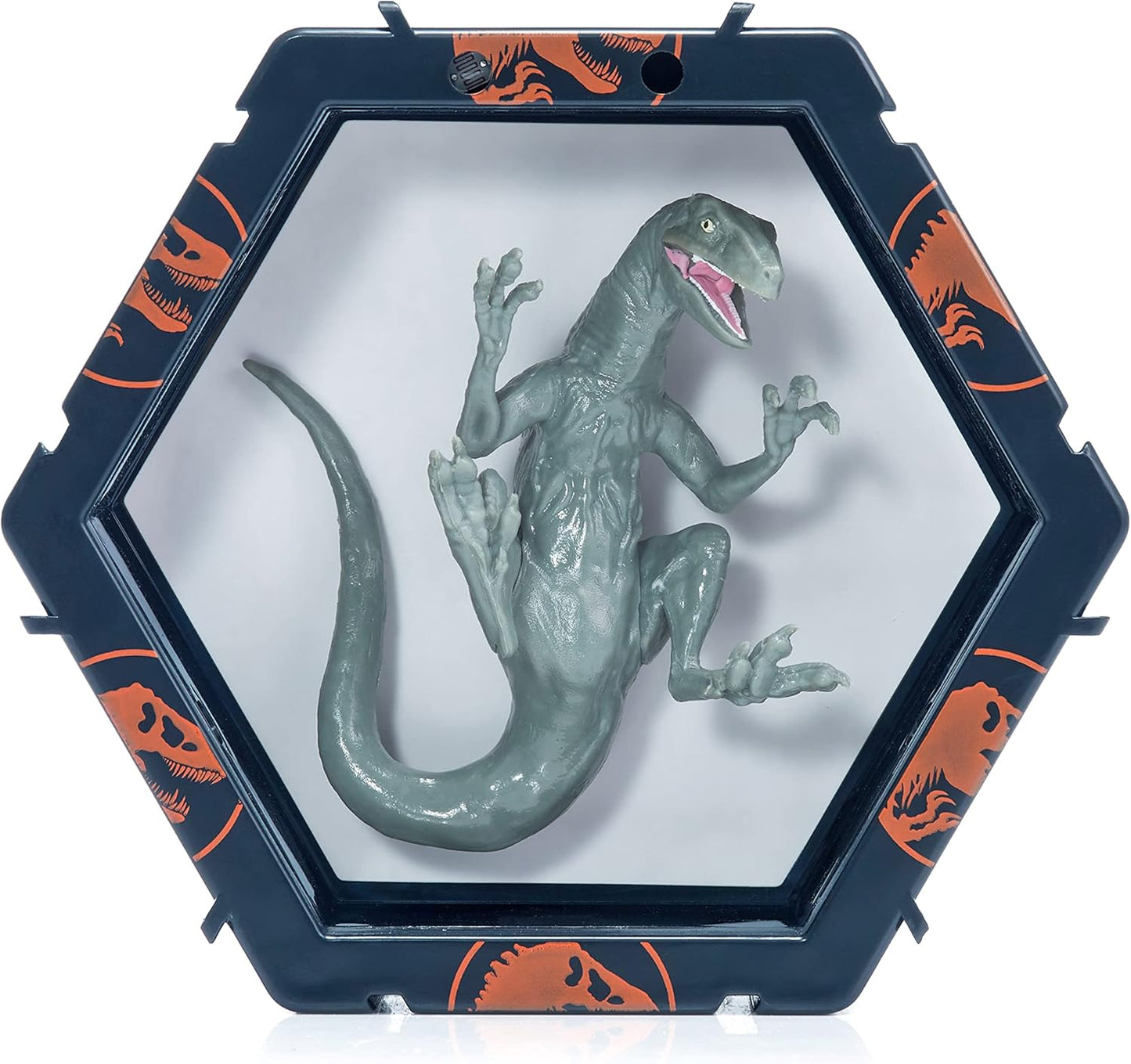 WOW Pods Velociprator Azul Display Iluminado Jurassic World Dominion Dinossauro