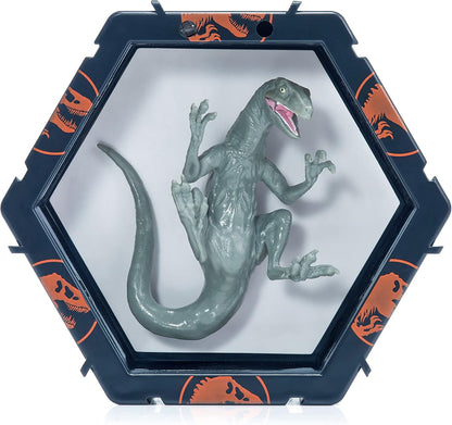 WOW Pods Velociprator Azul Display Iluminado Jurassic World Dominion Dinossauro