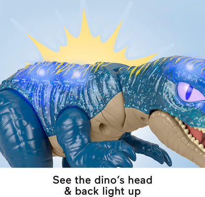 Fisher-Price Imaginext Jurassic World Dinosaur Toy Growl & Glow Baryonyx with Lights Sounds & Chomping Action for Kids Ages 3+ Years, JCT48