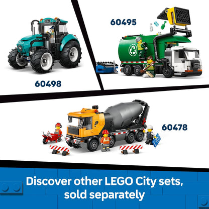 LEGO Caminhão Limpa-Neve City - Kit de Montagem com Minifigura, Ferramentas e Função de Espalhar Sal - Ideia de Presente de Aniversário para Meninos a partir de 6 Anos e Fãs de Engenharia - 60490