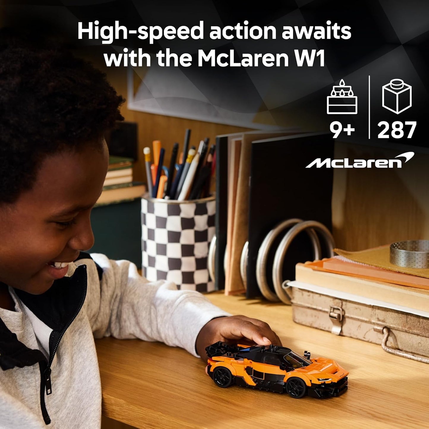 LEGO Speed Champions McLaren W1 Supercar - Kit de Modelo de Carro com Minifigura Colecionável de Piloto - Ideia de Presente de Aniversário para Meninos a partir de 9 Anos e Fãs de Automobilismo - 77257