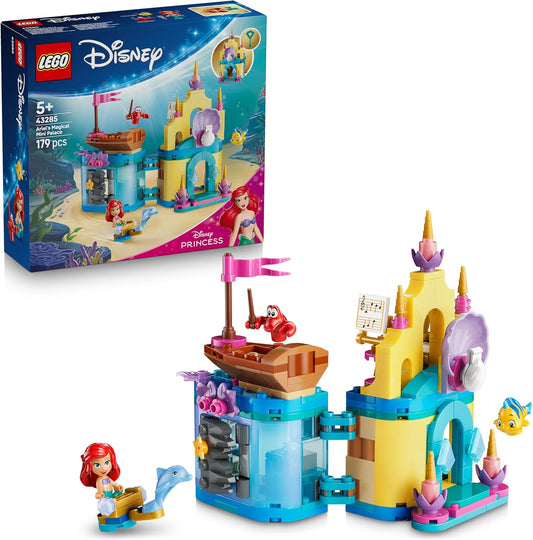 LEGO|Disney Princesa Ariel Mini Palácio Mágico - Castelo da Pequena Sereia com uma Micro Boneca e Figuras dos Animais Sebastião e Linguado - Presente para Meninas a partir de 5 Anos - 43285
