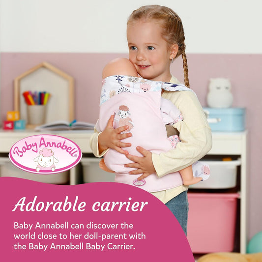Baby Annabell Canguru para Boneca - Acessório para boneca com design adorável e detalhes florais - Alças acolchoadas ajustáveis - Pode ser usado na frente e nas costas - Adequado para crianças a partir de 3 anos