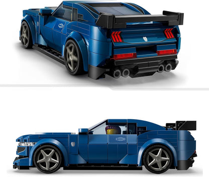 LEGO Speed Champions Ford Mustang Dark Horse Carro esportivo veículo de brinquedo para meninos e meninas de 9 anos ou mais, conjunto de modelo edificável com minifigura de motorista, decoração de quarto infantil, ideia de presente de aniversário 76920