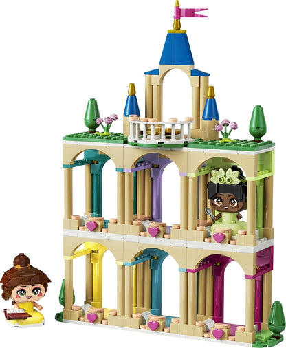 LEGO|Disney Princesas Mini Bela e Tiana com Castelo - Inclui 2 Miniaturas com Acessórios - Vitrine para Montar - Presente Colecionável para Meninas e Fãs a partir de 5 Anos - 43291