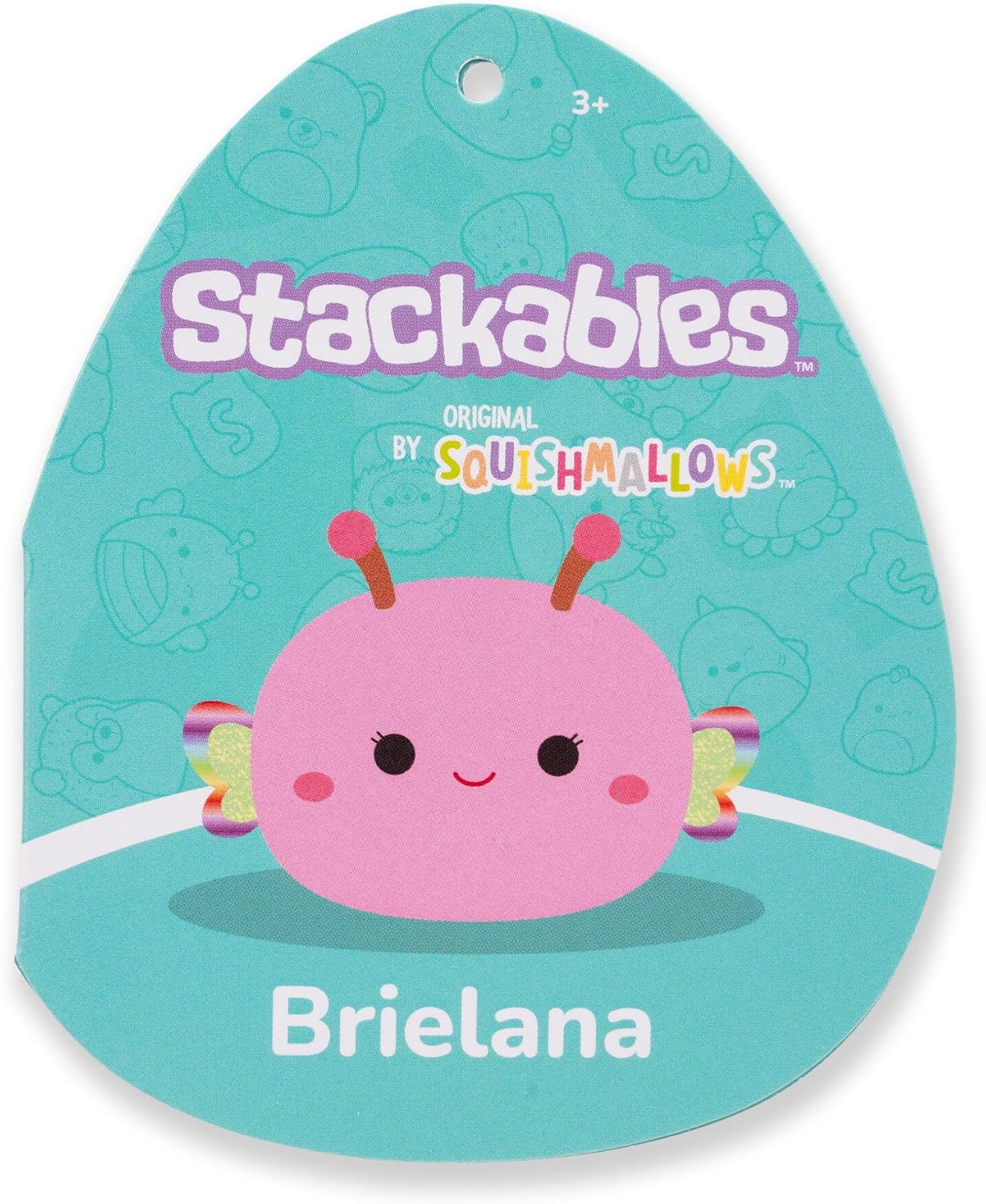 Squishmallows empilháveis originais de 12 polegadas Brielana, a borboleta rosa