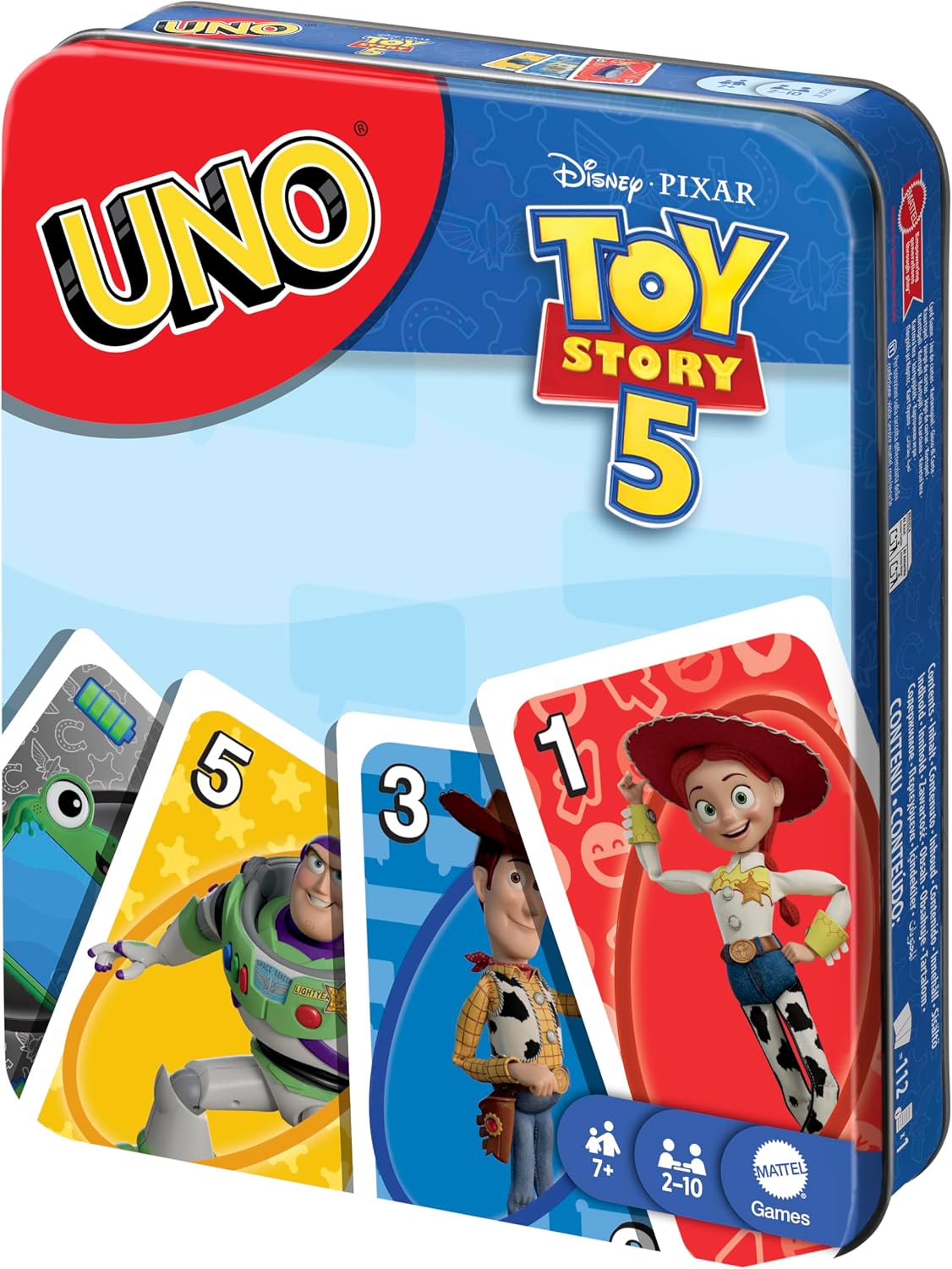 Mattel Jogo de Cartas Games UNO Disney e Pixar Toy Story | Baralho inspirado no filme com regra especial do filme, para crianças e noites em família, ideal para festas, viagens e acampamentos, JLX06