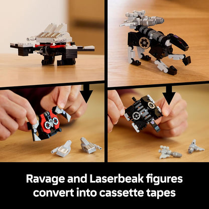 LEGO Icons Transformers: Conjunto Soundwave para Adultos - Kit de Modelo para Exibição com Figuras Conversíveis, incluindo Laserbeak e Ravage, além de um Bloco Sonoro - Presente Colecionável para Fãs - 10358