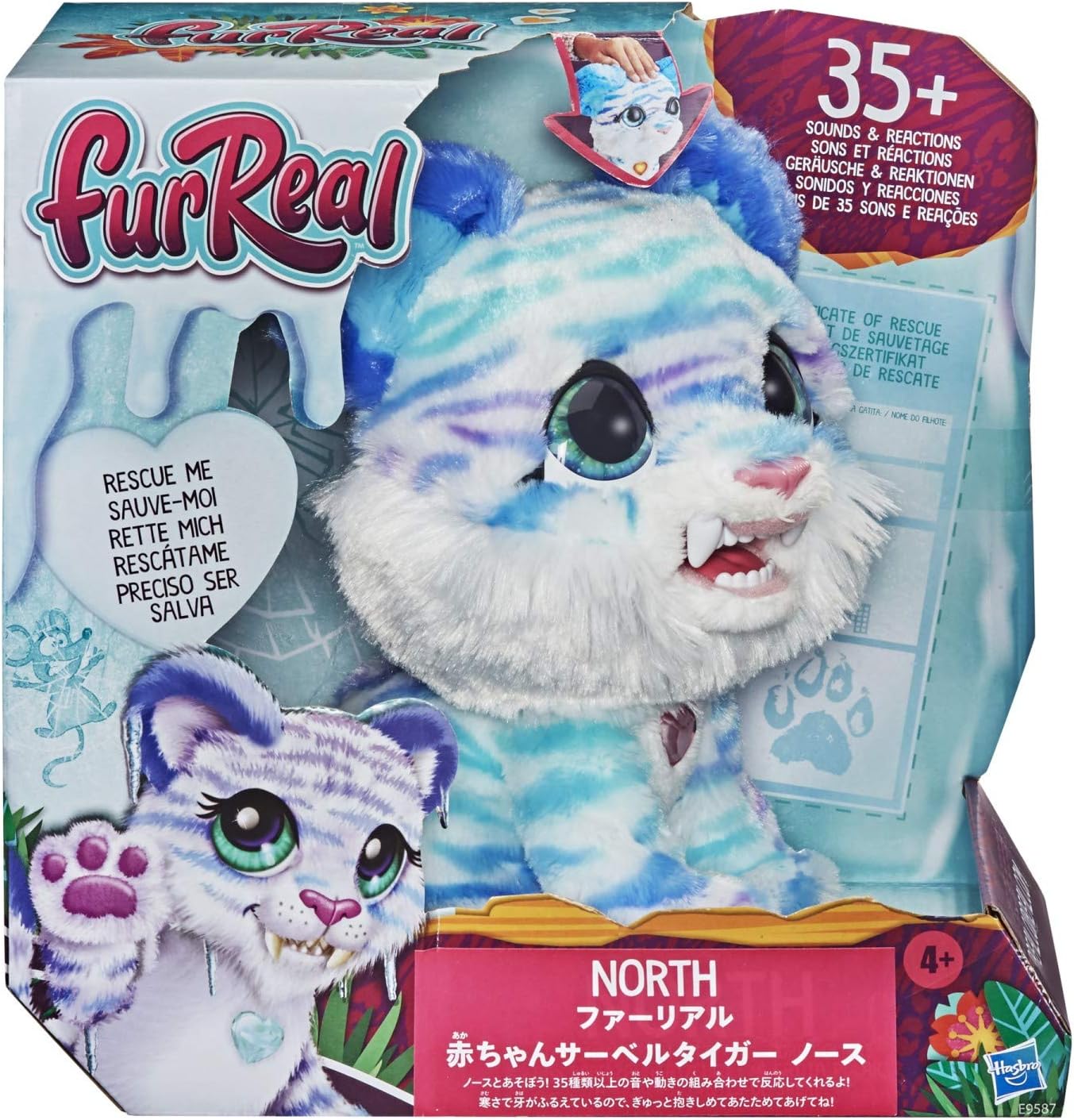 FurReal North the Sabretooth Kitty Juguete interactivo para mascotas, más de 35 combinaciones de sonido y movimiento, a partir de 4 años
