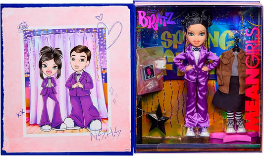 Bratz Boneca Janis da coleção x Meninas Malvadas Spring Fling – Boneca fashion colecionável com 2 roupas, smoking roxo e acessórios inspirados no filme.