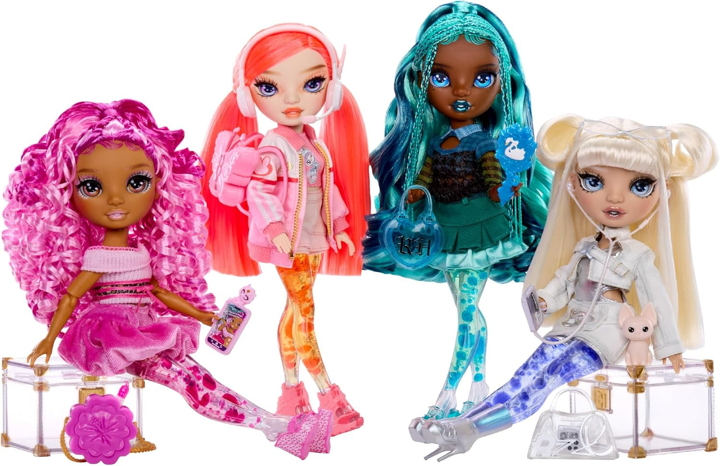 Boneca Rainbow High Sparkle & Shine - Whitney - Boneca Fashion de 28cm com Cabelo Branco e Bolhas Mágicas nas Pernas, Colorida, Estilosa, Divertida, Colecionável, Para Crianças de 4 a 12 Anos ou Mais