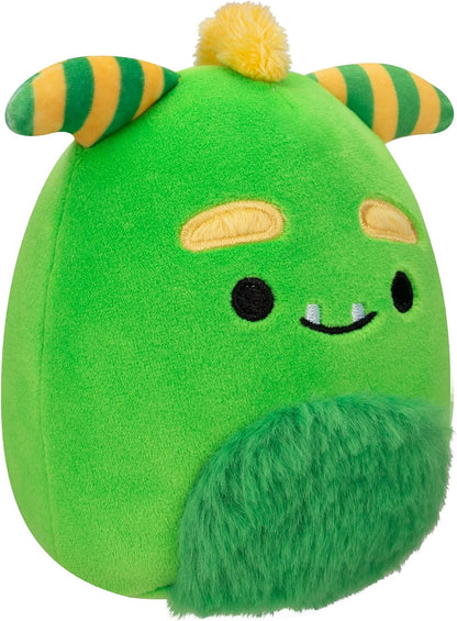 Squishmallows SQHW00625 Peluche de monstruo Callum verde de 7,5 pulgadas, vientre difuso oficial, grande, ultrasuave
