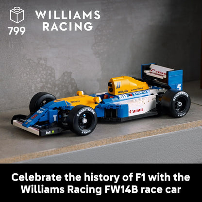 LEGO Icons Williams Racing FW14B e Nigel Mansell - Conjunto de modelo de carro de F1 para adultos, com minifigura colecionável do piloto, troféu e suporte de exibição - Ideia de presente para fãs de automobilismo homens, mulheres e adolescentes 10353