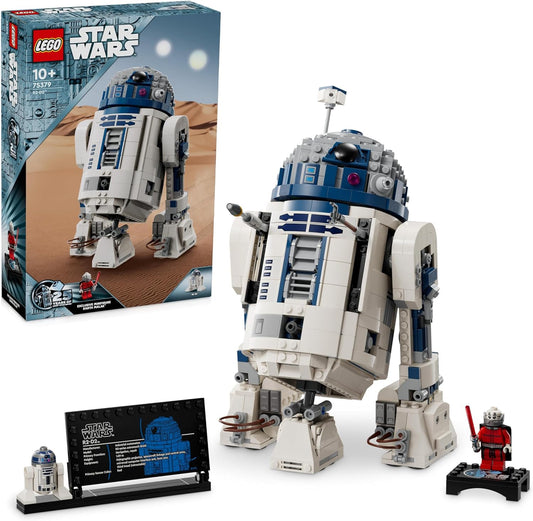 LEGO Conjunto de modelos Star Wars R2-D2, figura de brinquedo droid montável para crianças, meninos e meninas de mais de 10 anos, com minifigura de Darth Malek do 25º aniversário e placa de decoração, ideia de presente de recordações 75379